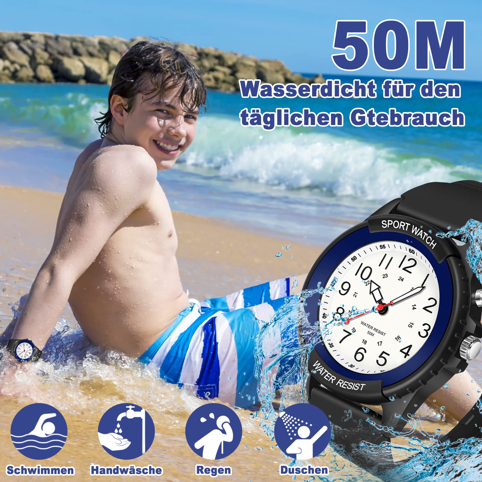 TENOCK Orologio Da Polso Sportivo Da Donna Analogico Al Quarzo 50 M Impermeabile Con Luce Notturna Per Abbinamenti Casual O Attività Sportive