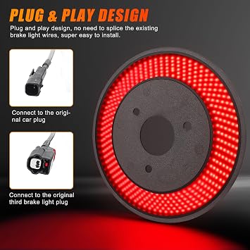 Spare Tire Brake Light for Ford Bronco 2021 2022 2023 2024 2/4 Doors, Plug & Play 3rd Third Brake Light, 405PCS LED Rear Wheel Light Super Bright Red Brake Tail Light for Bronco Accessories