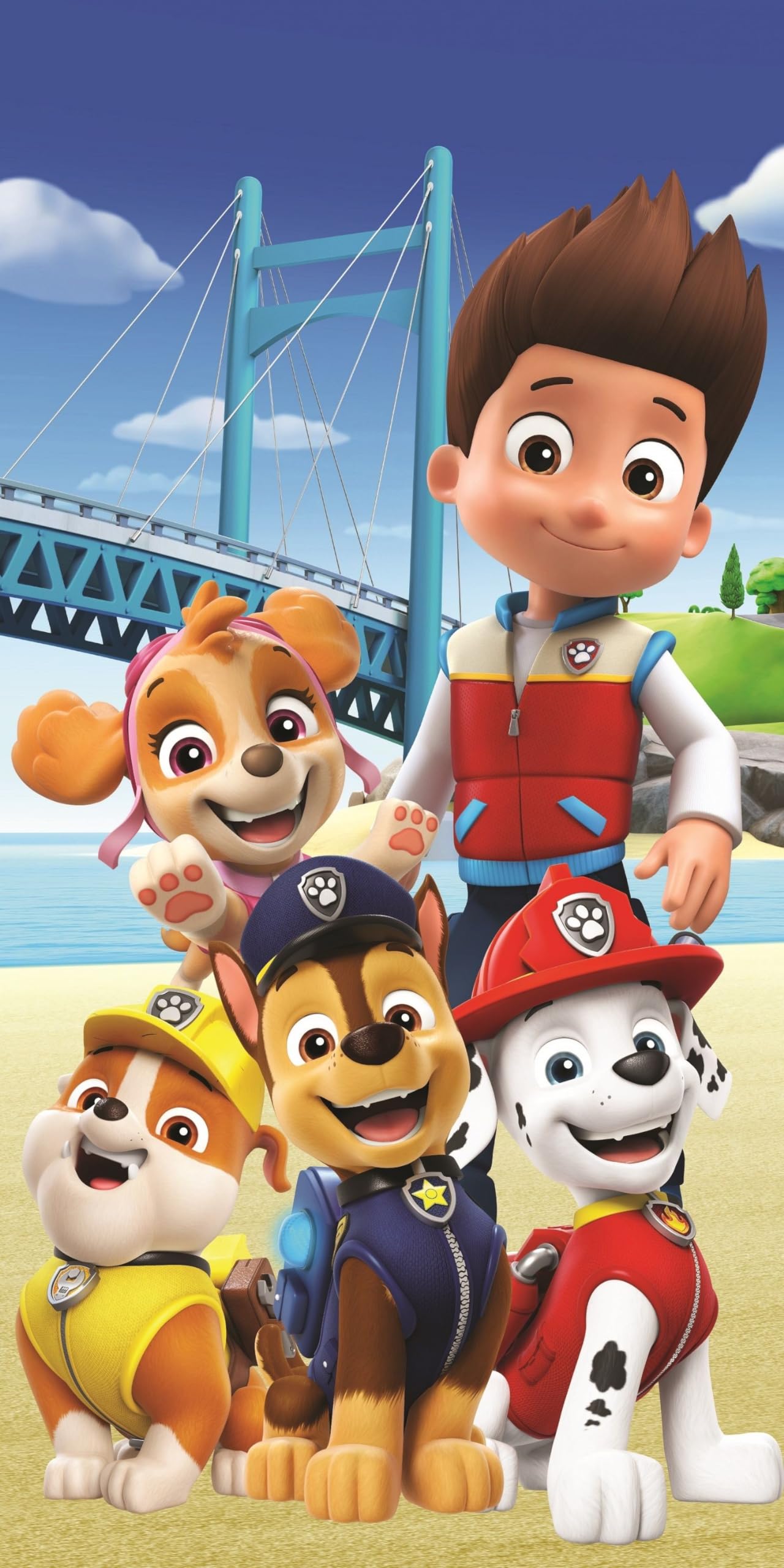 Jerry fabrics AC-Déco Paw Patrol – Beach Towel in Cotton – Multi-Coloured – 70 x 140 cm, 22TW228