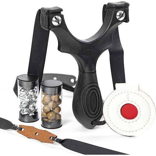 Scout XT Slingshot with Target, Clay Ammo and Bands for Professional Hunting and Powerful Target Shooting Sling Shot
