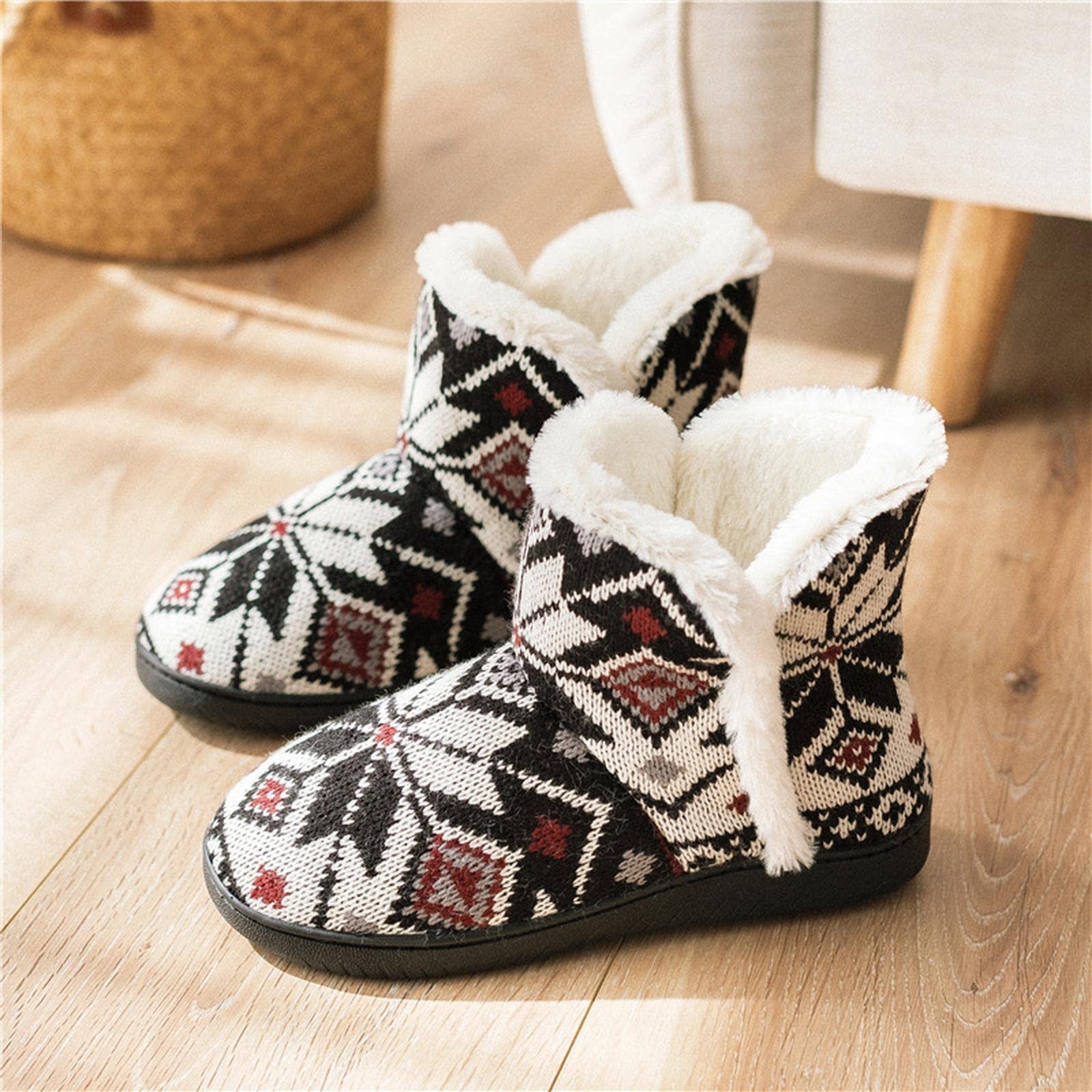 HIHELO Ciabatte Donna Invernali Pantofole Di Cotone Invernale Inverno Donne Con Le Pantofole Per La Casa Con Tacchette Più Velluto Con Scarpe Calde Interne Ed Esterni