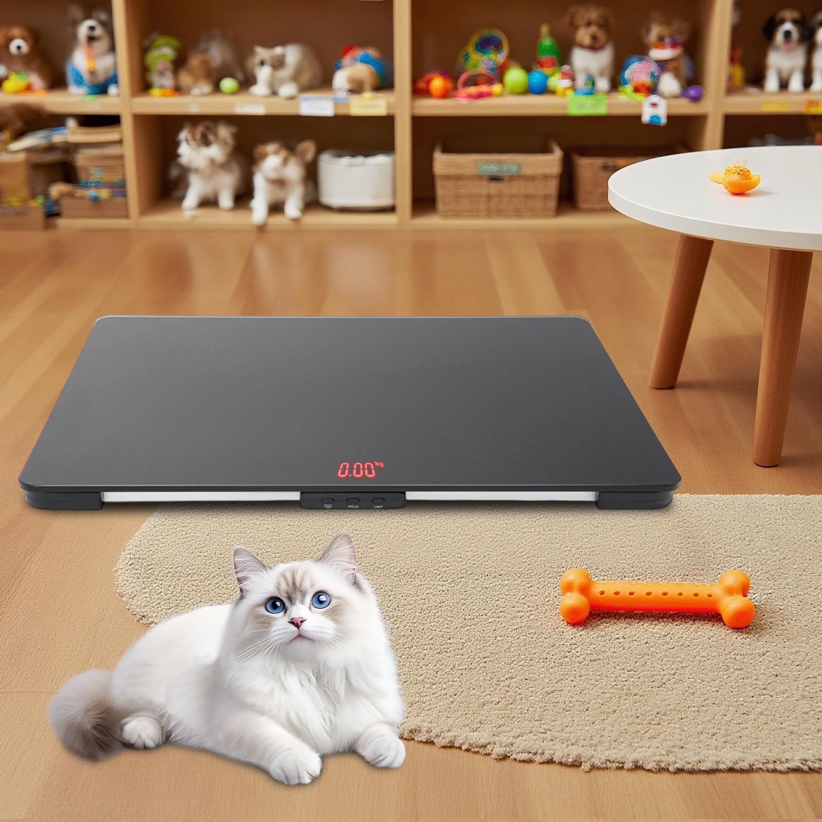 Digitale Haustierwaage 100kg/220lbs – Präzise Hundewaage mit LCD Display & Tara-Funktion, 6mm Sicherheitsglas, für große Hunde, Katzen, Welpen – Tierwaage mit kg/lb/oz Umschaltung