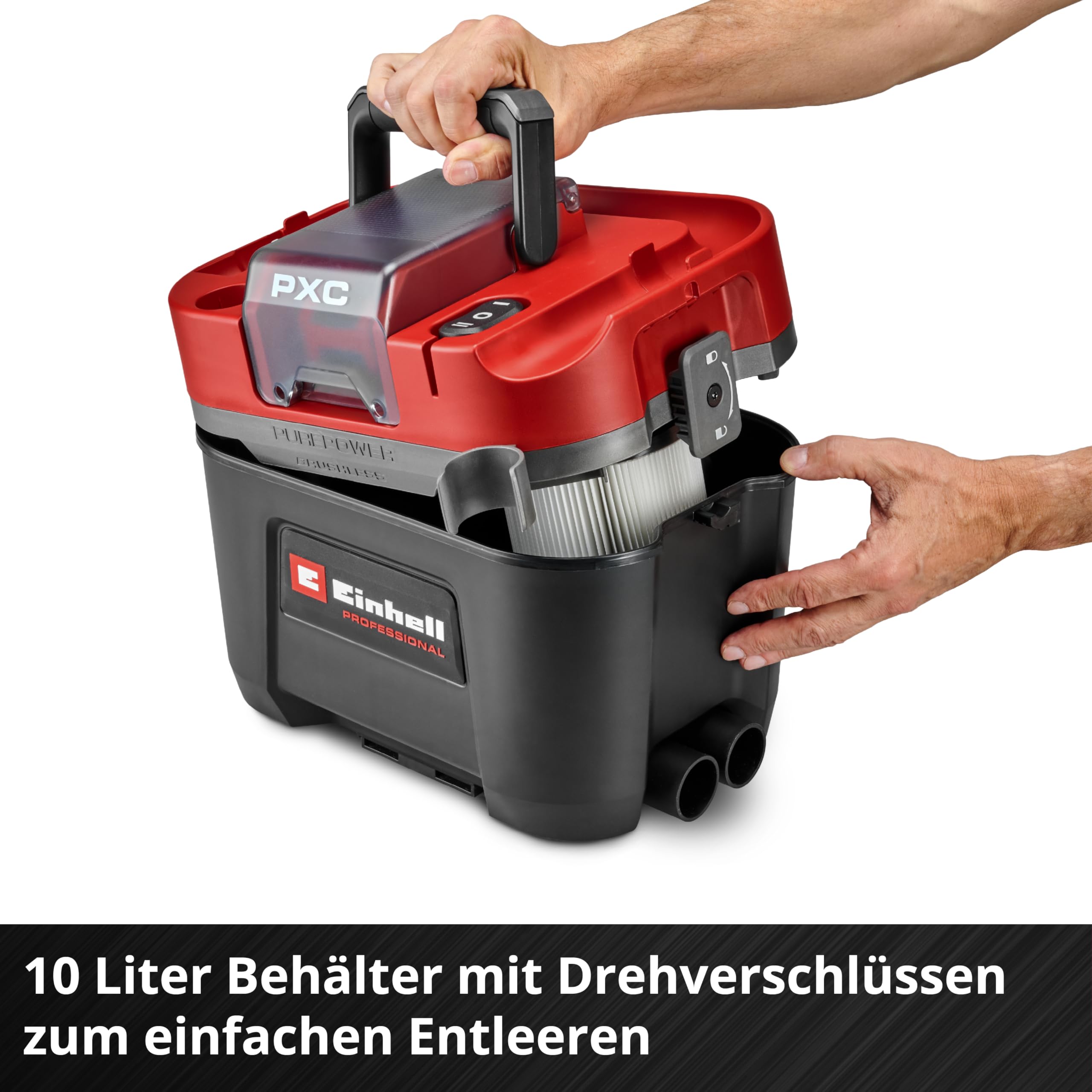 Einhell Professional Akku-Nass-Trockensauger TP-VC 18/10 Li BL L-Solo Power X-Change 18 V Brushless 10 L