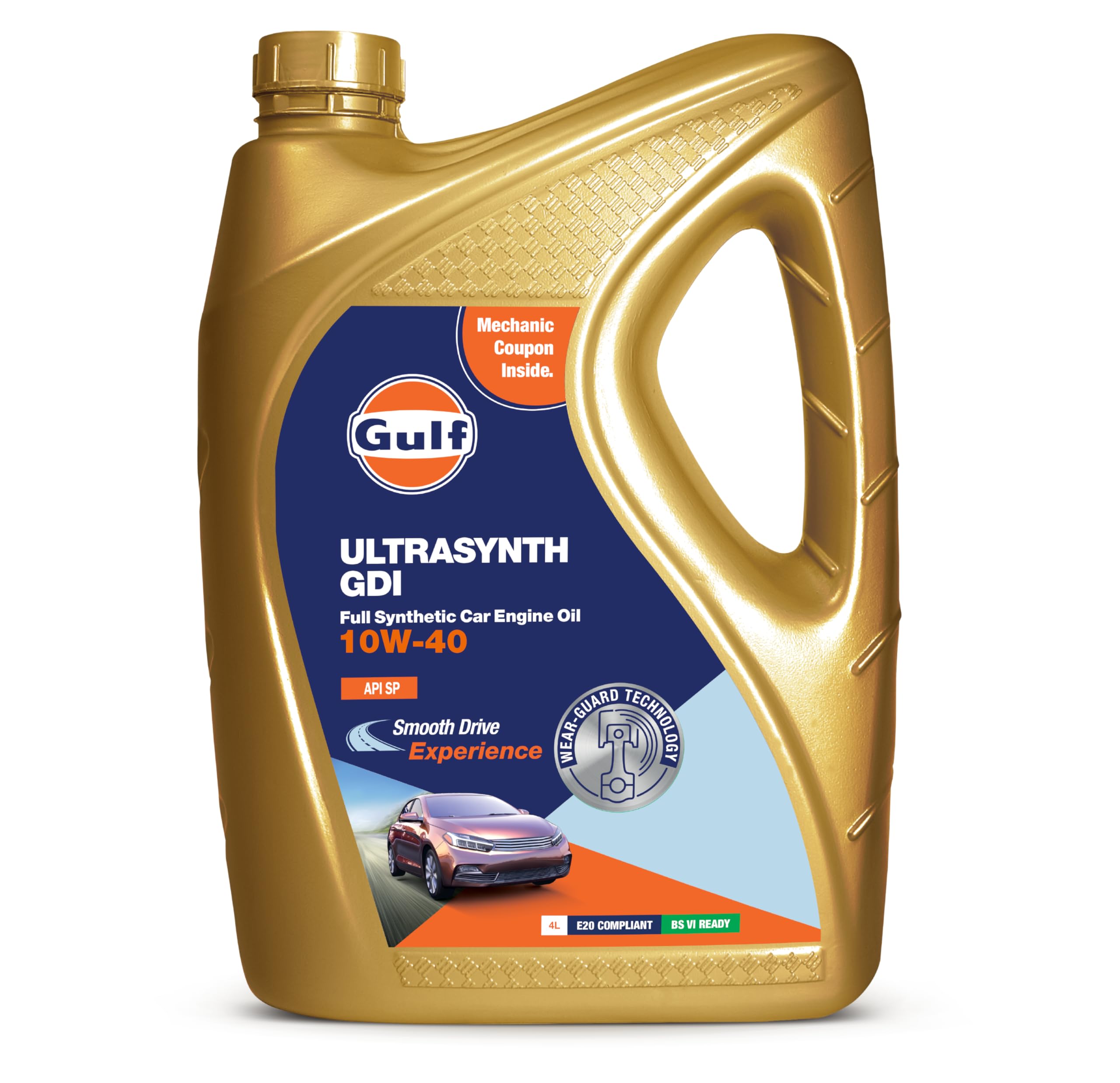GULF ULTRASYNTH X PLUS 10W-40 [4 L] Fully Synthetic API SN+ BS6 Ready Car Engine Oil for Ultra Smooth Drive-image-20