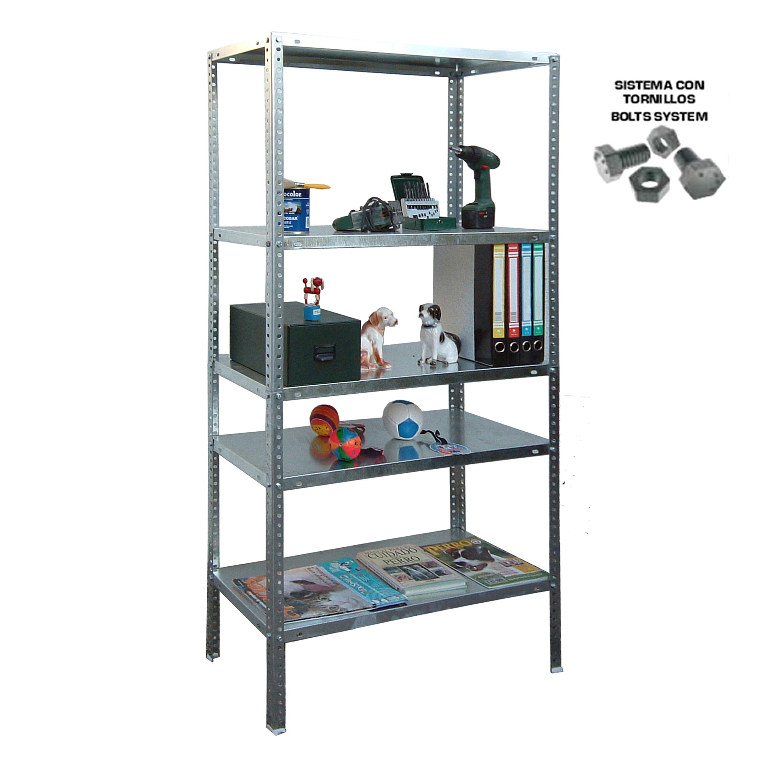 Simon Rack Regał metalowy 2000x1000x500 mm, 5 półek, nośność 100 kg na półkę, regał magazynowy i garażowy, stabilna konstrukcja, łatwy montaż, kolor Ocynkowane – Simon Classic
