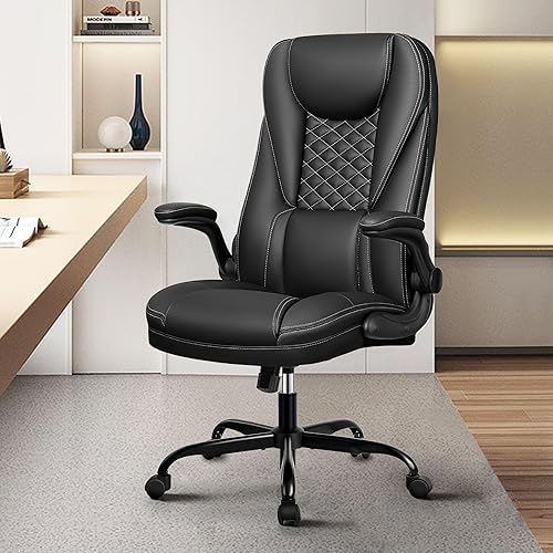 Miniatura 2 de Guessky Silla de oficina, silla de oficina grande y alta, silla de oficina ejecutiva, silla ergonómica de cuero con soporte lumbar, sillas de
