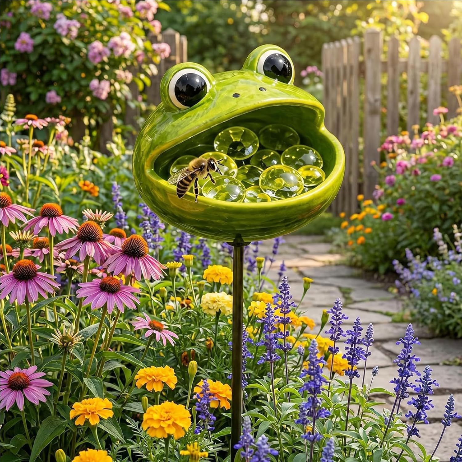 Stazioni di irrigazione per animali uniche, simpatiche decorazioni artistiche da cortile per api, farfalle e piccoli animali selvatici, ciotola decorativa da giardino per acqua impollinatrice