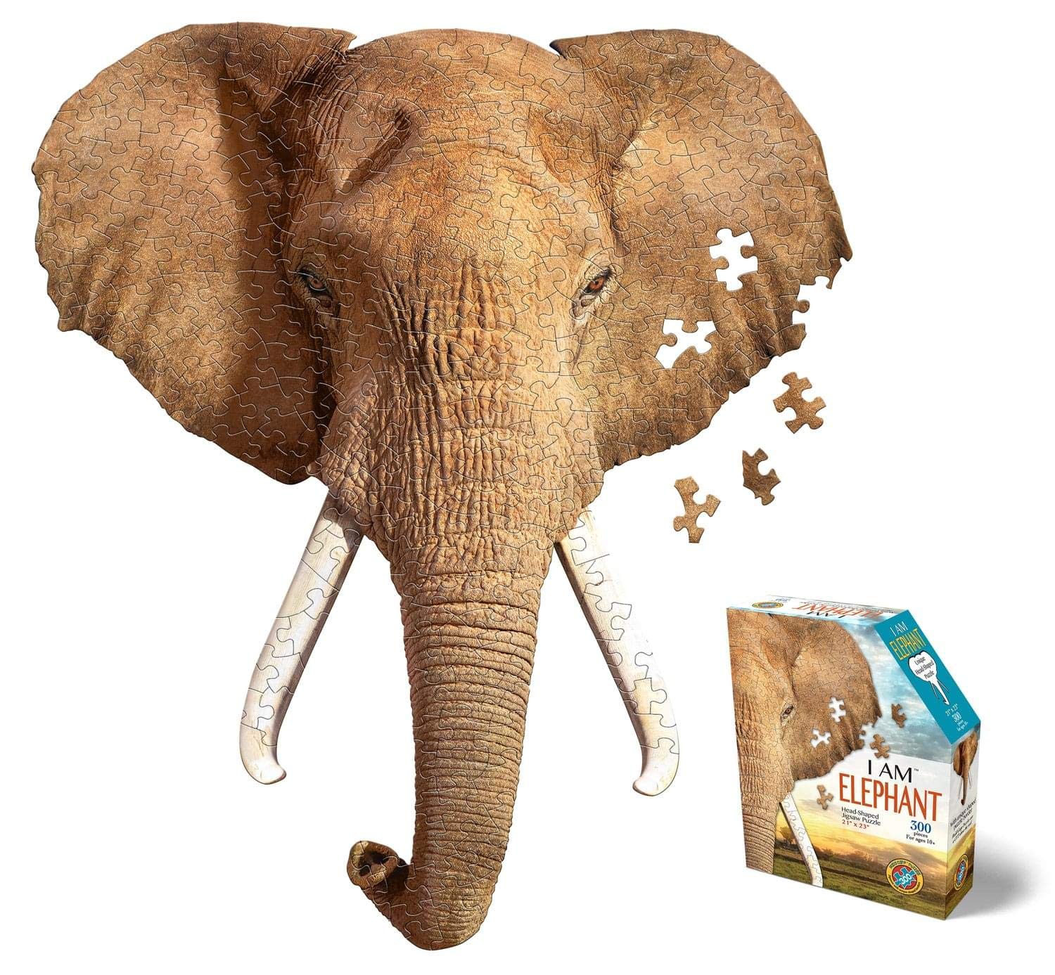 Madd CappI AM Elephant 300 Piece Animal Head-Shaped Jigsaw Puzzle