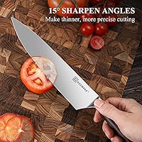 Vista 5 de KEEMAKE Professional Chef Knife Set 2 Pieces - Kitchen Knives High Carbon Stainless Steel Ultra Sharp Blade & Ergonomic Pakkawood Handle, Perfect