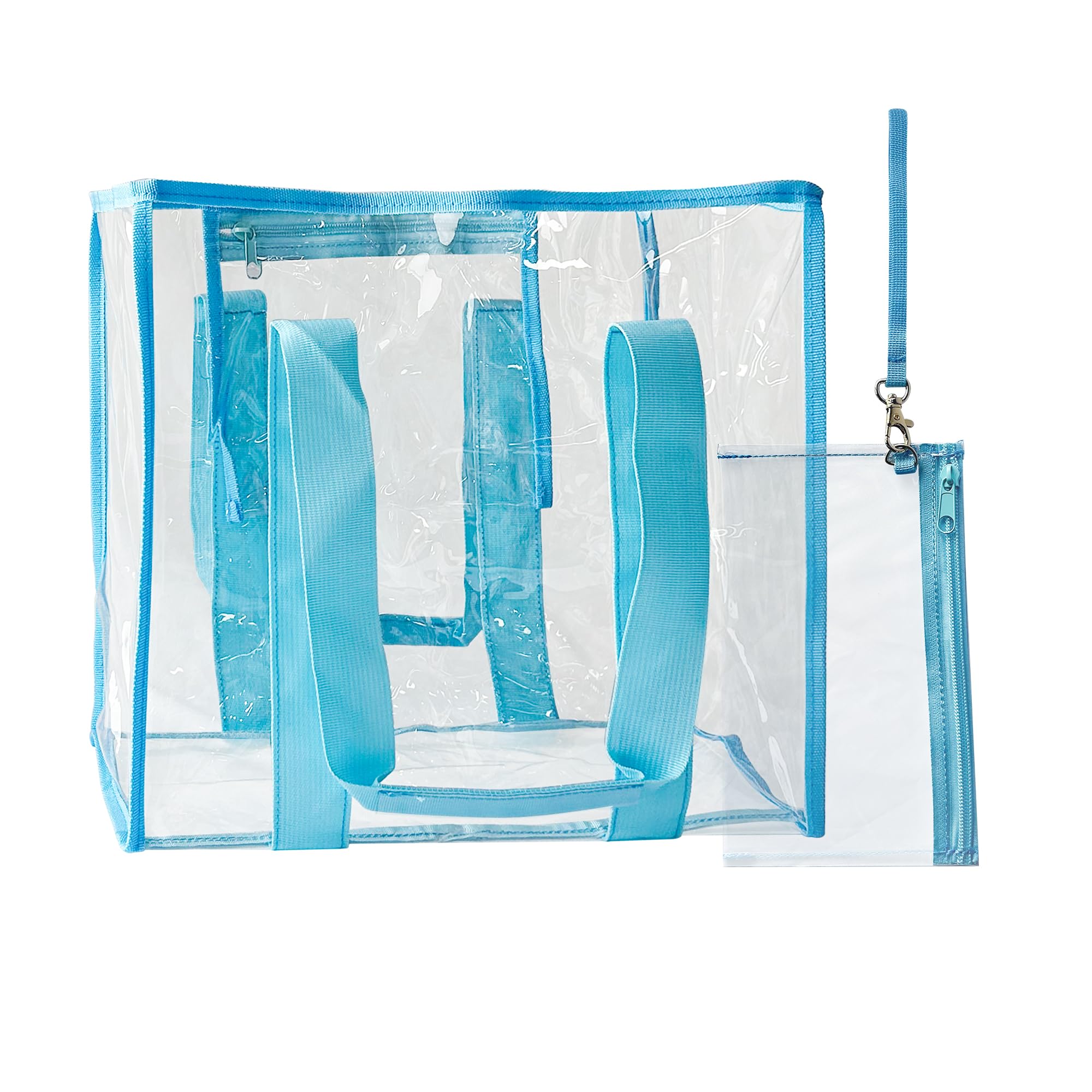 TotePrint Durchsichtige PVC-Strandtasche mit Handyfach 35x30