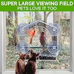 Jaykyfine Window Bird Feeder with Strong Suction Cups for Outside - Clear Window Bird Feeders Outdoor Suction, Bird Feeder Window Mounted, Detachable Seed Tray, Easy to Clean and Refill