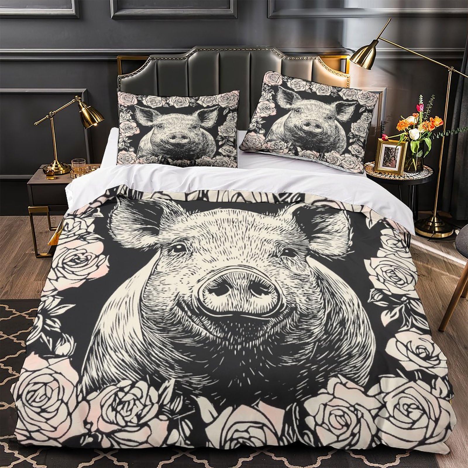 Housse de couette imprimé 3D en microfibre pour éliminer les plis sans repassage