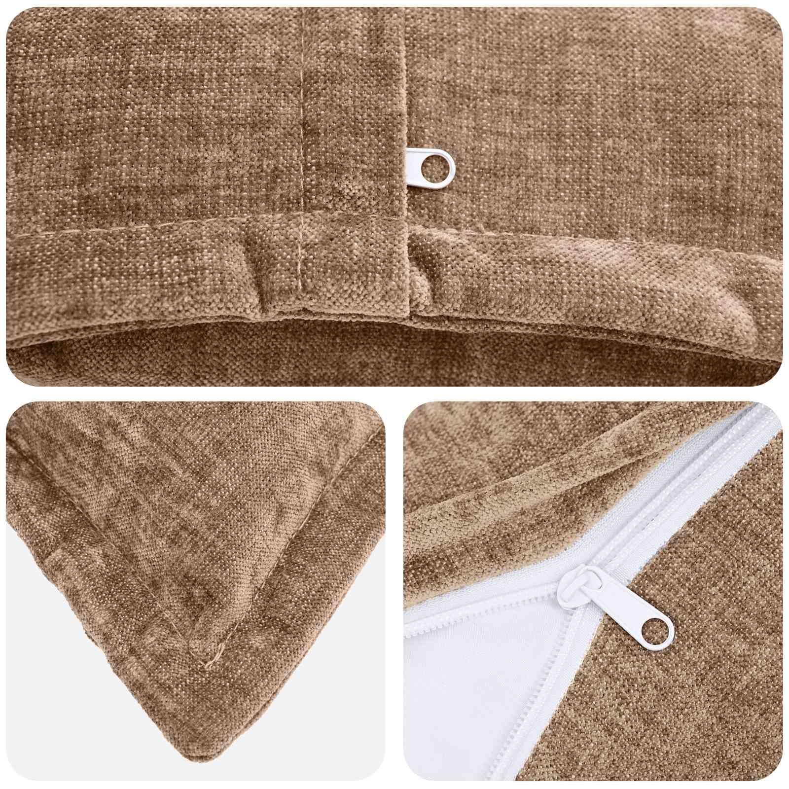 vidaXL Kissenbezug 12 STK. Houten Braun 45 x 45 cm Chenille-Stoff