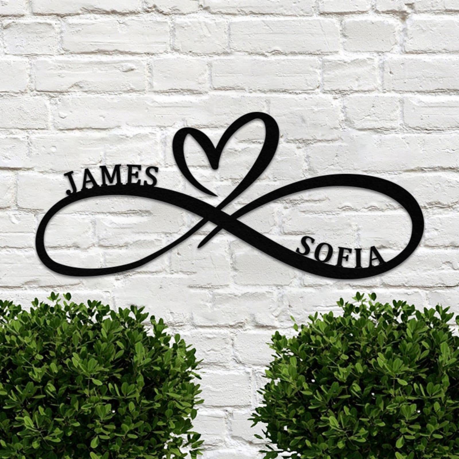 Personalized Infinity Symbol Heart Sign Custom Family Name