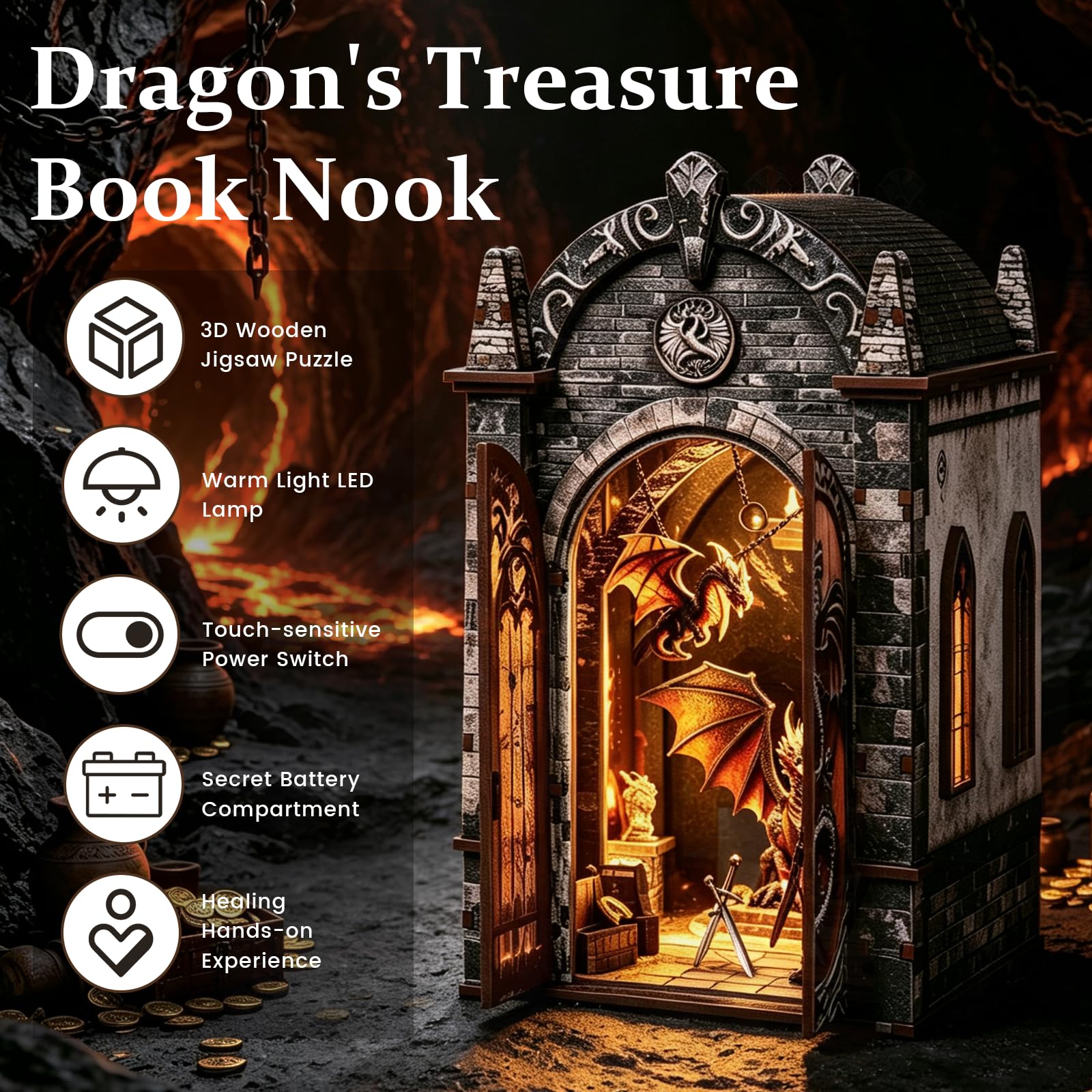 L'angolo del libro del tesoro del drago, fai da te 3D puzzle di