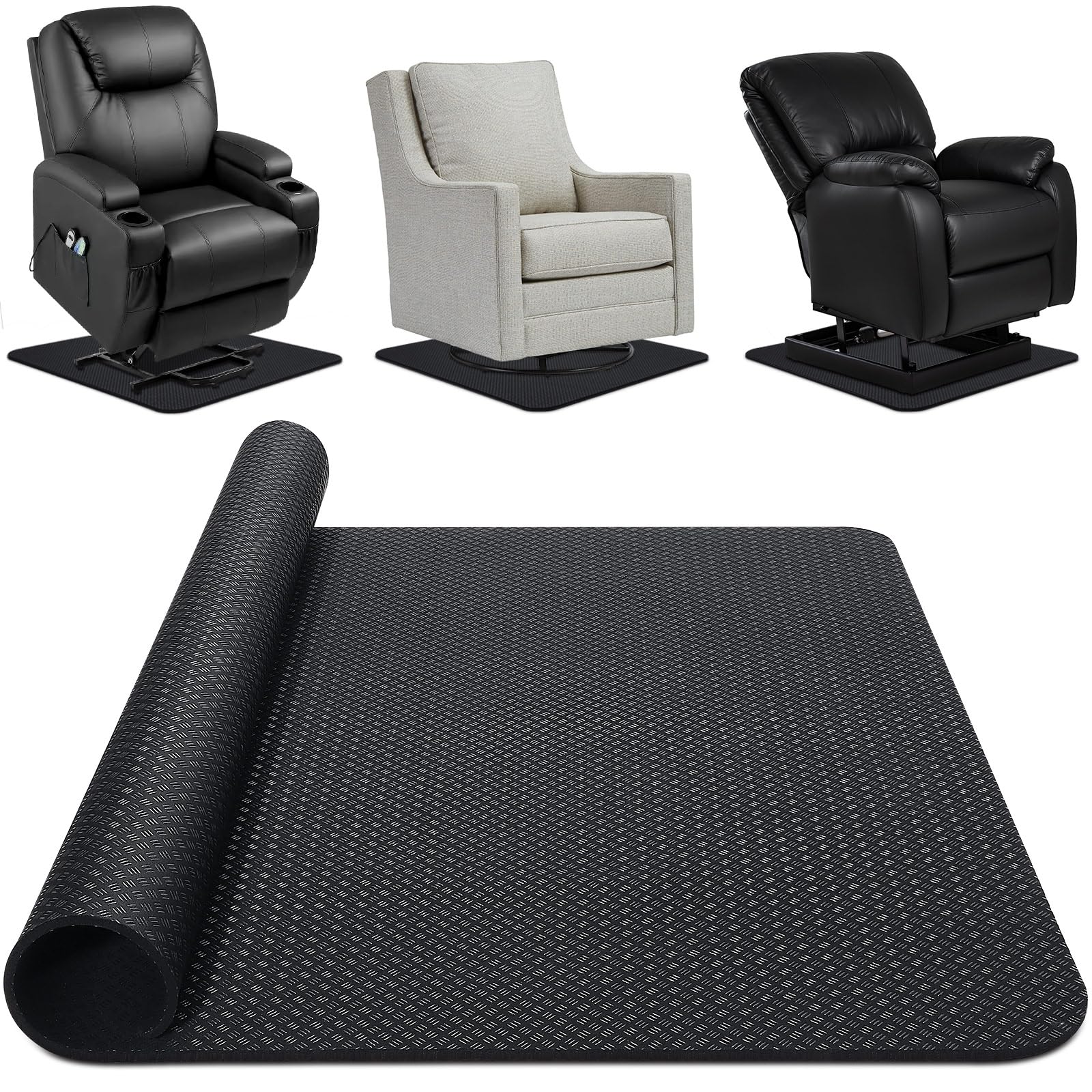 TOBWOLF Non-Slip Furniture Pads Floor Protectors for Recliner, 75CM Heavy Duty Recliner Pads for hardwood floors, Non-Slip Furniture Pads for Furniture Feet Chair Legs to Keep Furniture from Sliding