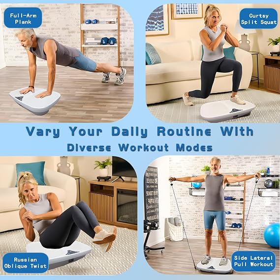 Vibration Plate Exercise Machine - 200kg Load Capacity, 120 Intensity Levels, Exercise Equipment for Home Use 5 Muscle-Stimulating Programs, Anti-Slip Design | Fitness Equipment for Full-Body Workout