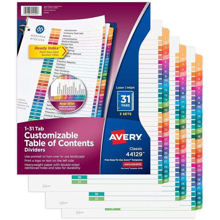 タブ3点 Amazon.co.jp: A-Z タブディバイダー 3リングバインダー用