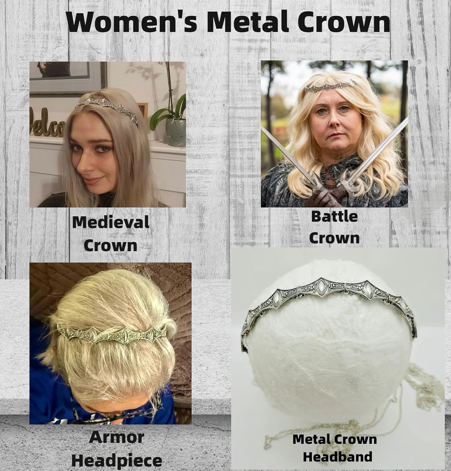 DDazzling Medieval Metal Crown Headband, Non-Slip Decorative Hairband for Halloween Cosplay, Wedding, Theater - Image 4