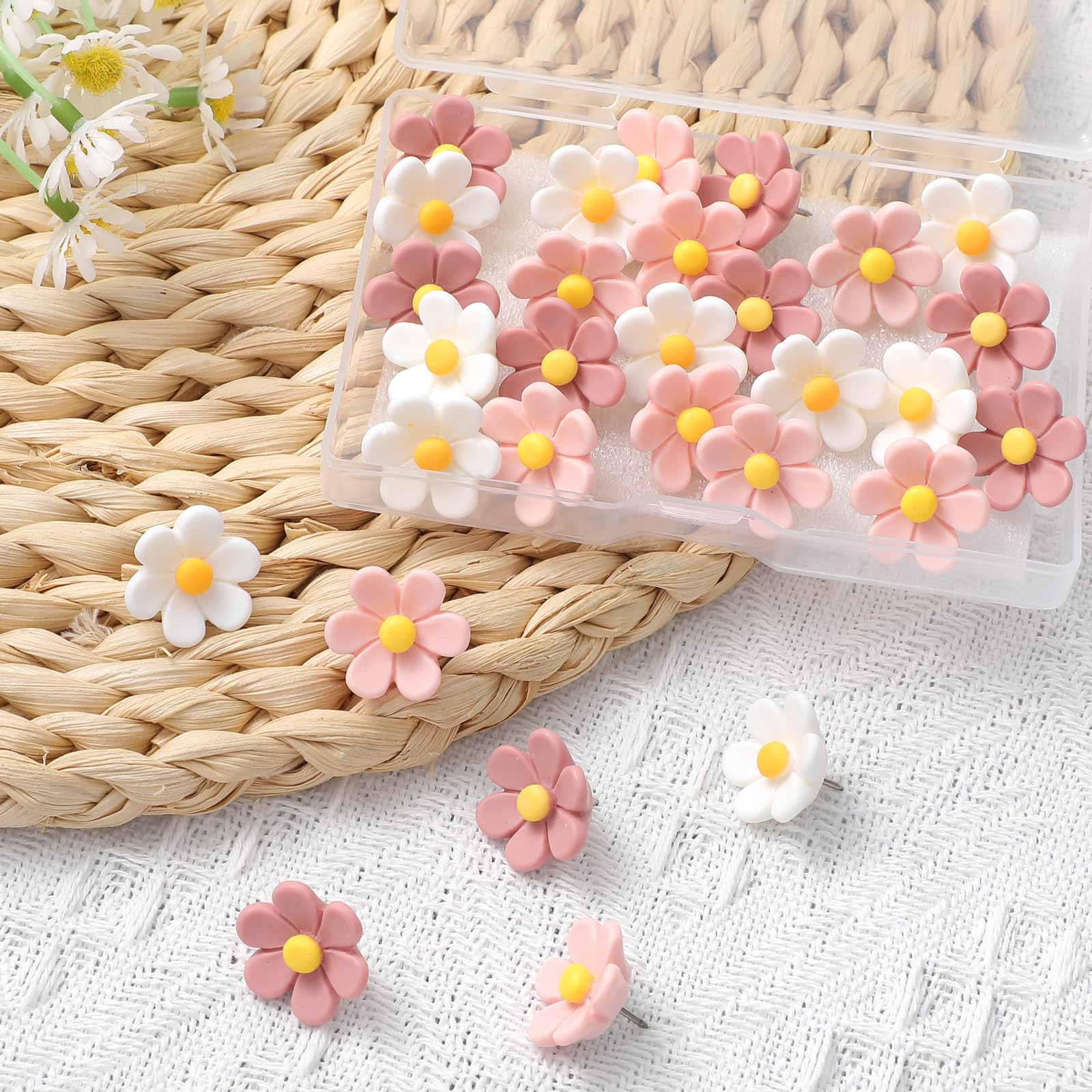 30 stuks bloemen punaises kleurrijke punaises decoratieve