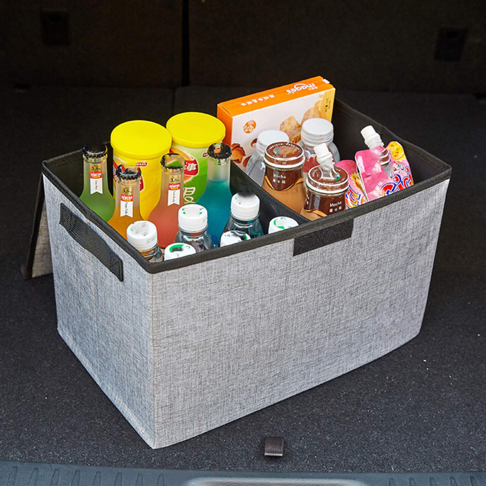 Organizer per Baule da Auto, con Coperchio Scatola Pieghevole per Auto Impermeabile Organizer Automatico Fondo Antiscivolo per Auto Camion SUV per Interni