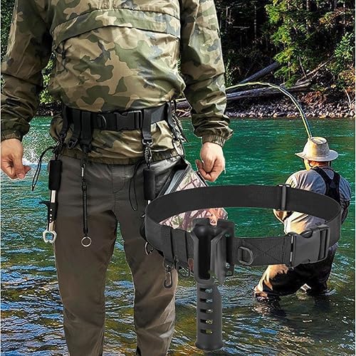 Miniatura 7 de Soporte para cinturón de caña de pescar, soporte para cinturón de pesca, soporte de caña de pescar, cinturón ajustable para pesca, Negro -, Moderno