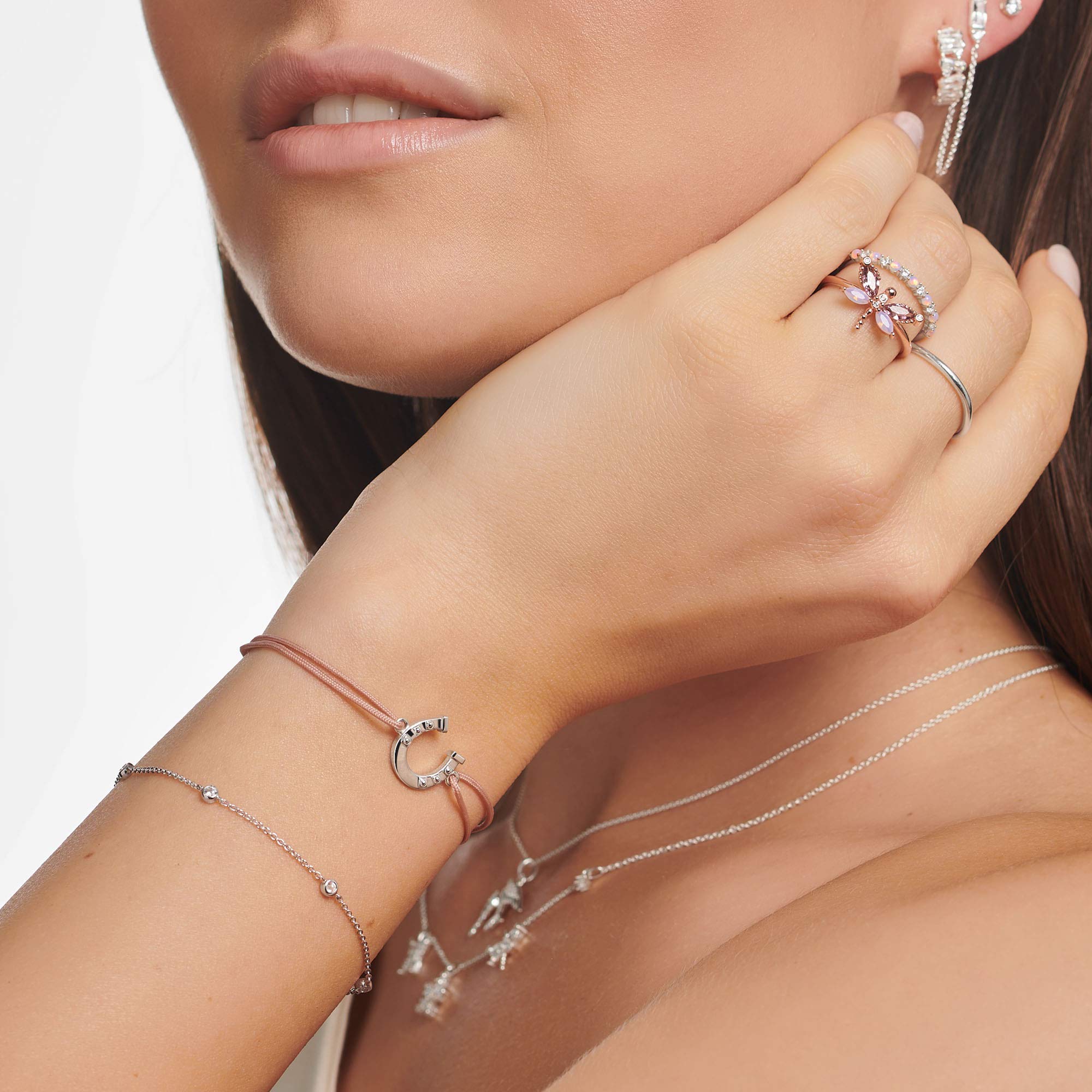 Thomas Sabo - Pulsera en Nailon con Abalorios