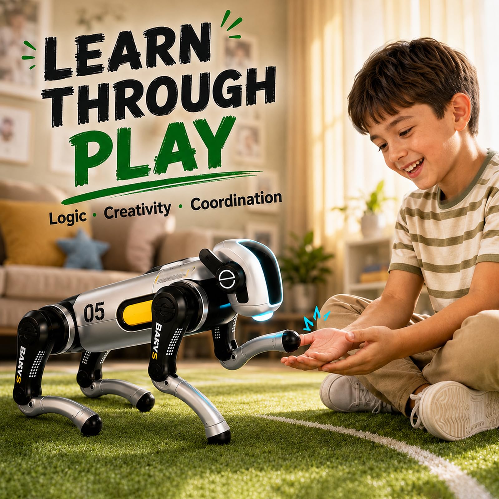 Perro robot inteligente (blanco)
