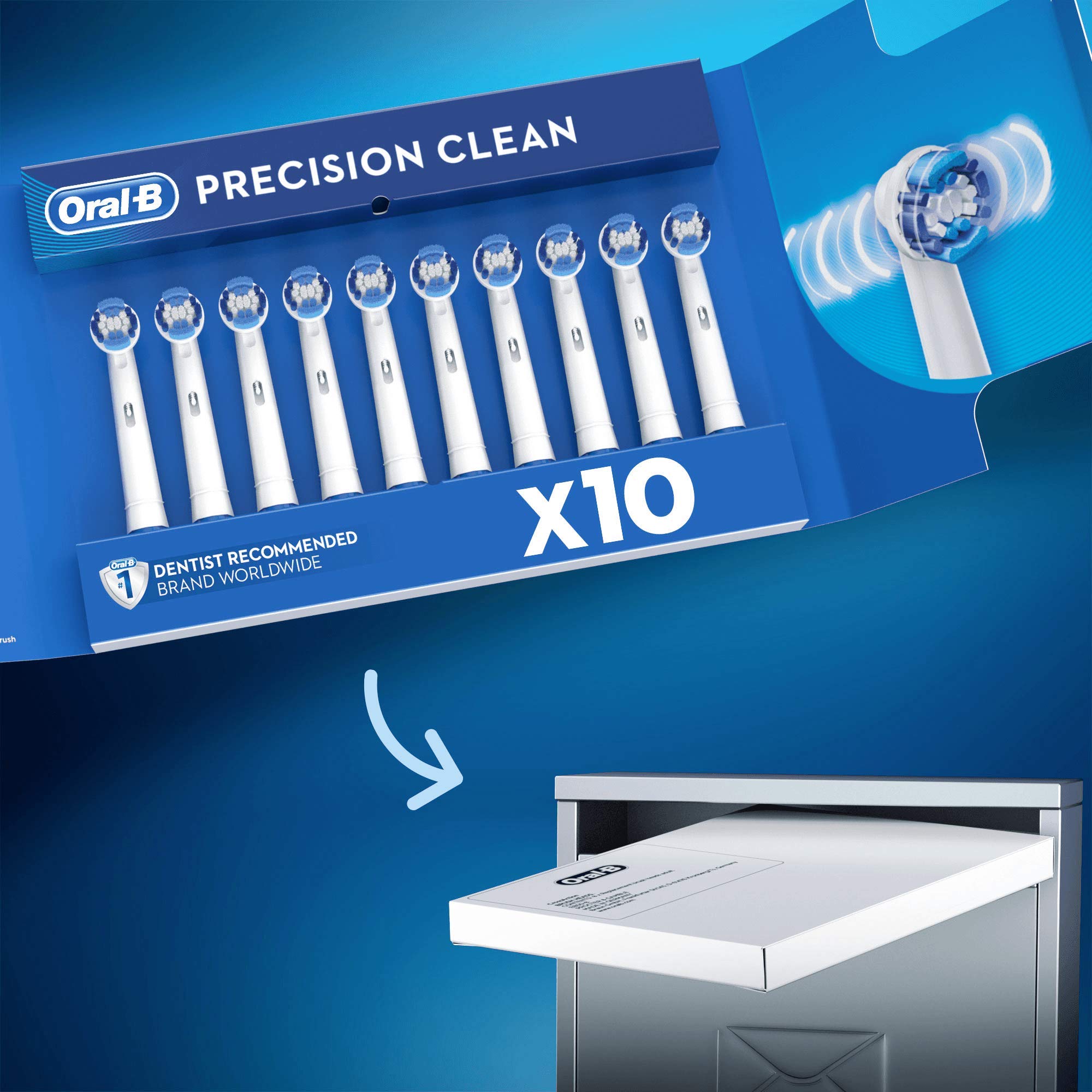 Oral-B Precision Clean Aufsteckbürsten, Briefkastenfähige Verpackung, 8+2 Stück