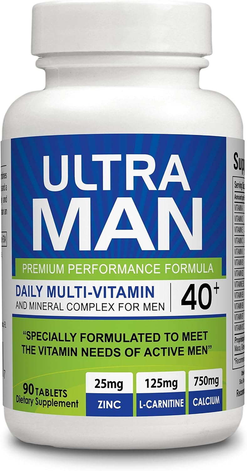Ultra Man – Multi-Vitamins 90 Tablets – Premium Performance Formula 100% Natural – Multivitamins for Man – Dietary Supplement
