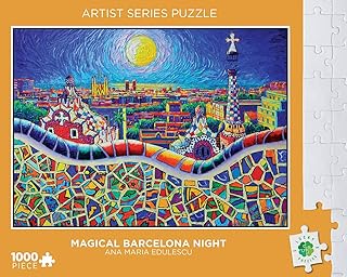 Lucky Puzzles 1000 Piece Jigsaw Puzzle - Magical Barcelona Night by Ana Maria Edulescu