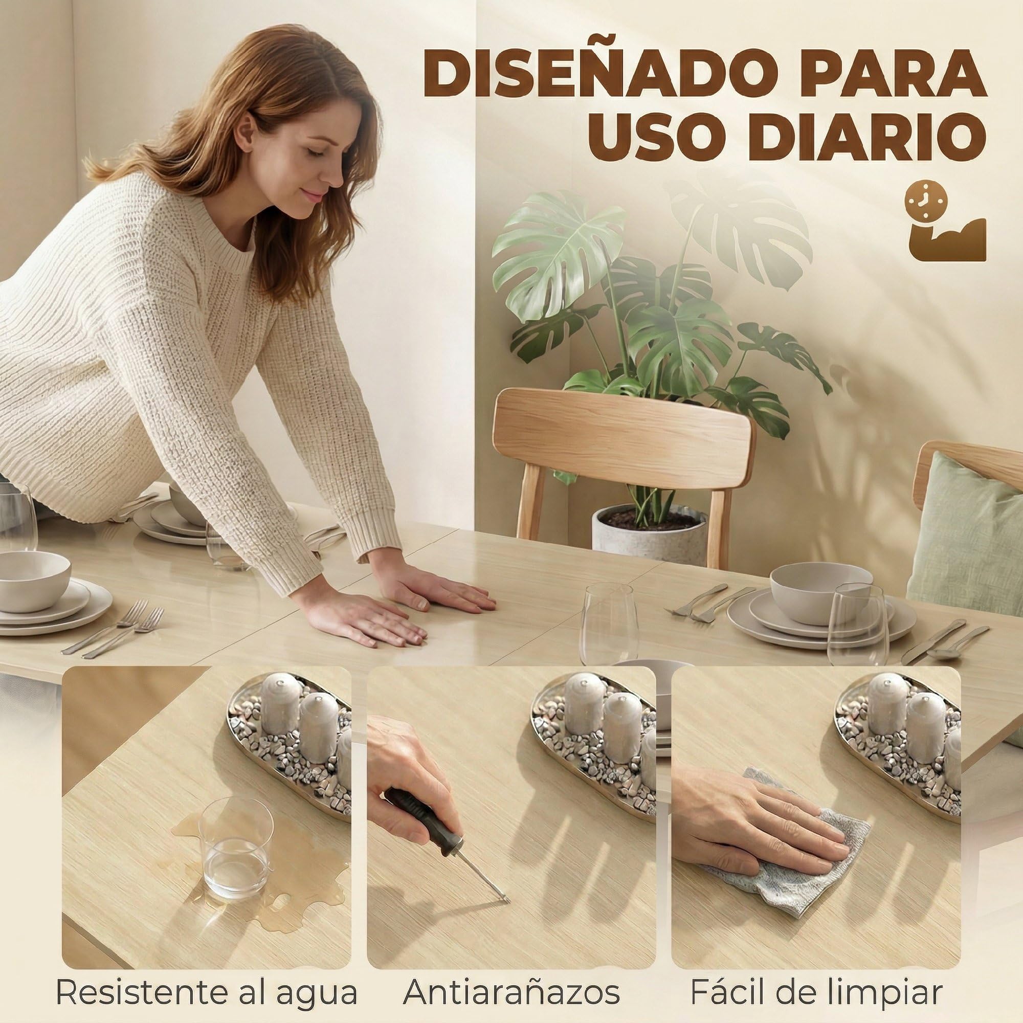 HOMCOM Mesa Plegable de Comedor para 6 Personas 168,2x85x73 cm Blanco | Mesa de Cocina Plegable, Alas Abatibles, Cajones, Estantes Abiertos, para Salón, Espacio Pequeño