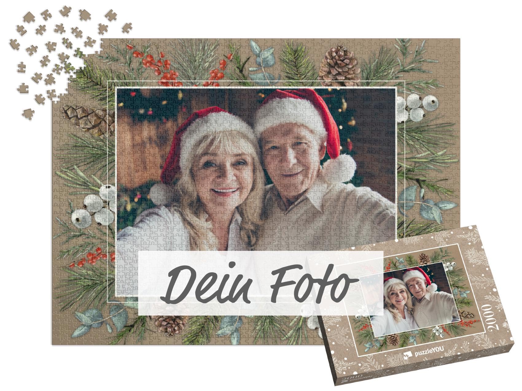 Fotopuzzle 2000 Teile - Puzzle selbst gestalten - Design Weihnachten Waldrauschen - puzzleYOU Puzzle personalisiert mit eigenem Bild erstellen - Querformat