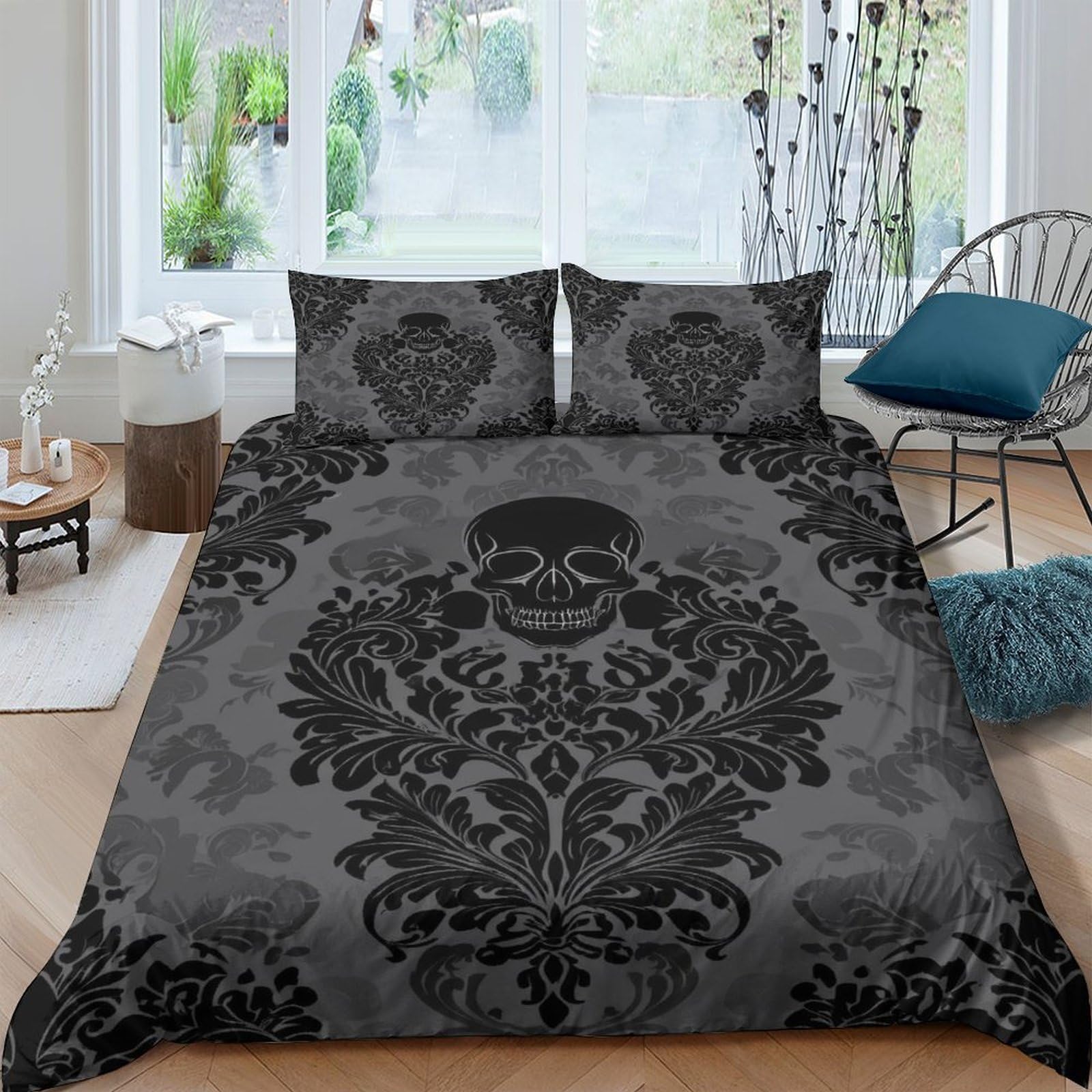 Ctjqhvkz Style-4 3D Printed Baroque Damask Fitted Sheet Microfiber Soft Breathable Gothic Floral Bed Cover For Bedroom Dorm Decor Single（135X200cm）