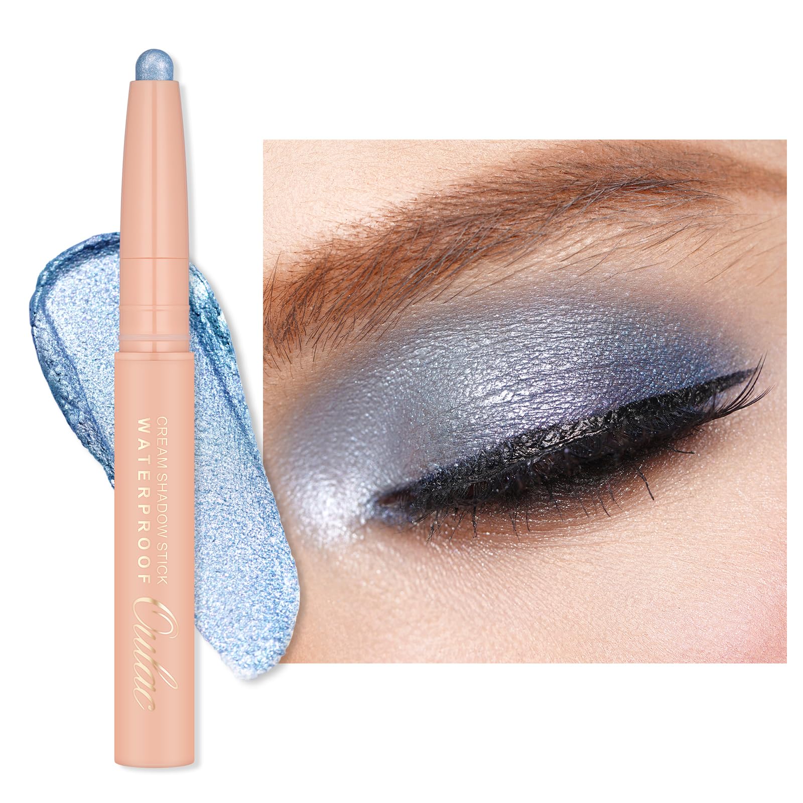 Oulac Waterproof Eye Shadow Stick Smooth and Long Lasting, Shimmering Glitter Finish, Blendable Eyes Makeup