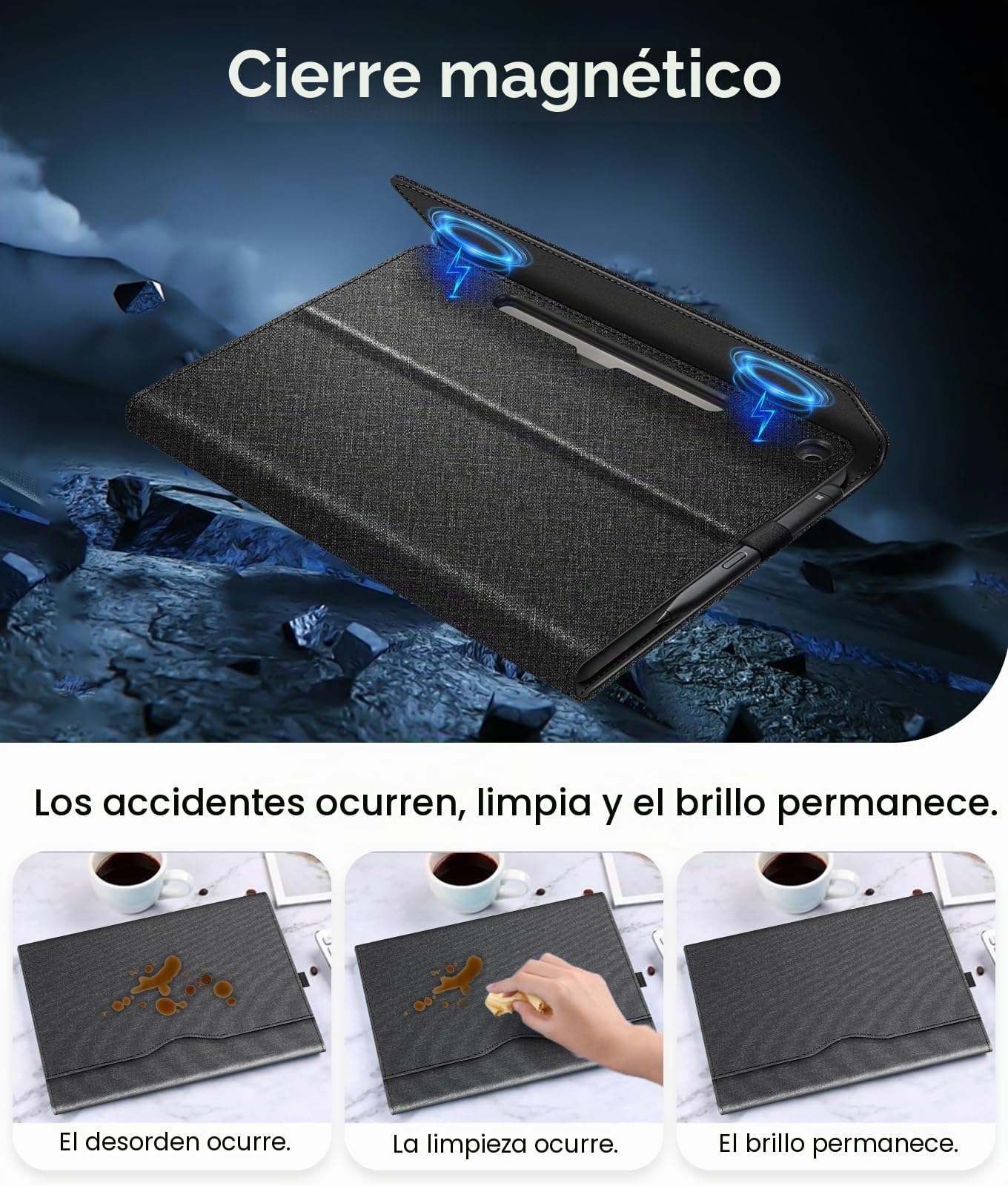 FINTIE Funda Protectora para Microsoft Surface Pro de 12 Pulgadas (2025), Cartera de visión multiángulo, Cubierta Trasera de TPU con Bolsillo y Soporte para lápiz Capacitivo, Compatible con Teclado