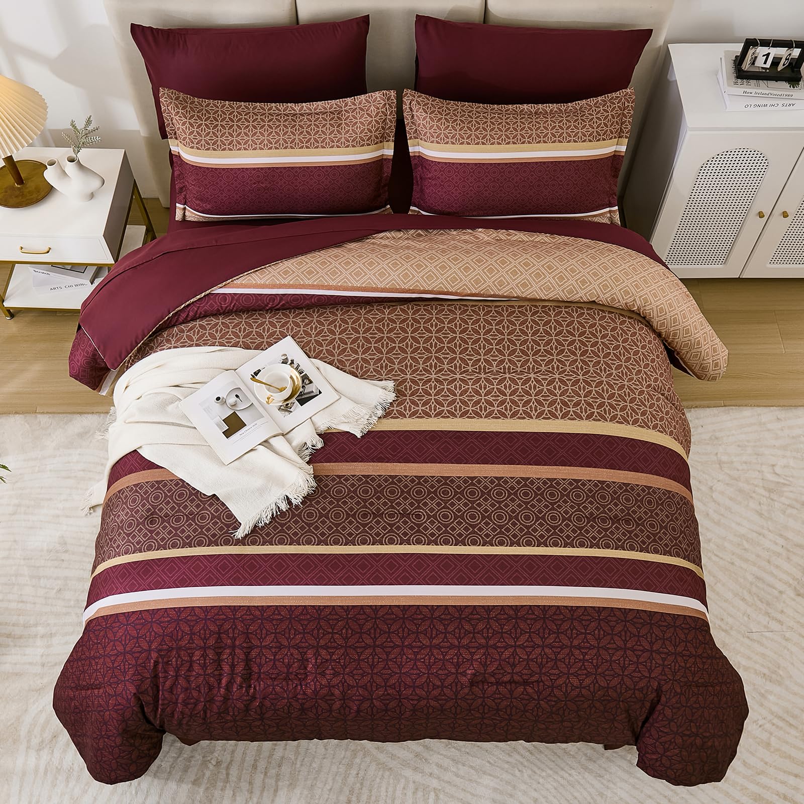 WONGS BEDDING Gestreiftes Schmusetuch Set 7-teilig Schmusetuch Bettwäscheset-YS01AB091314Q7U-A