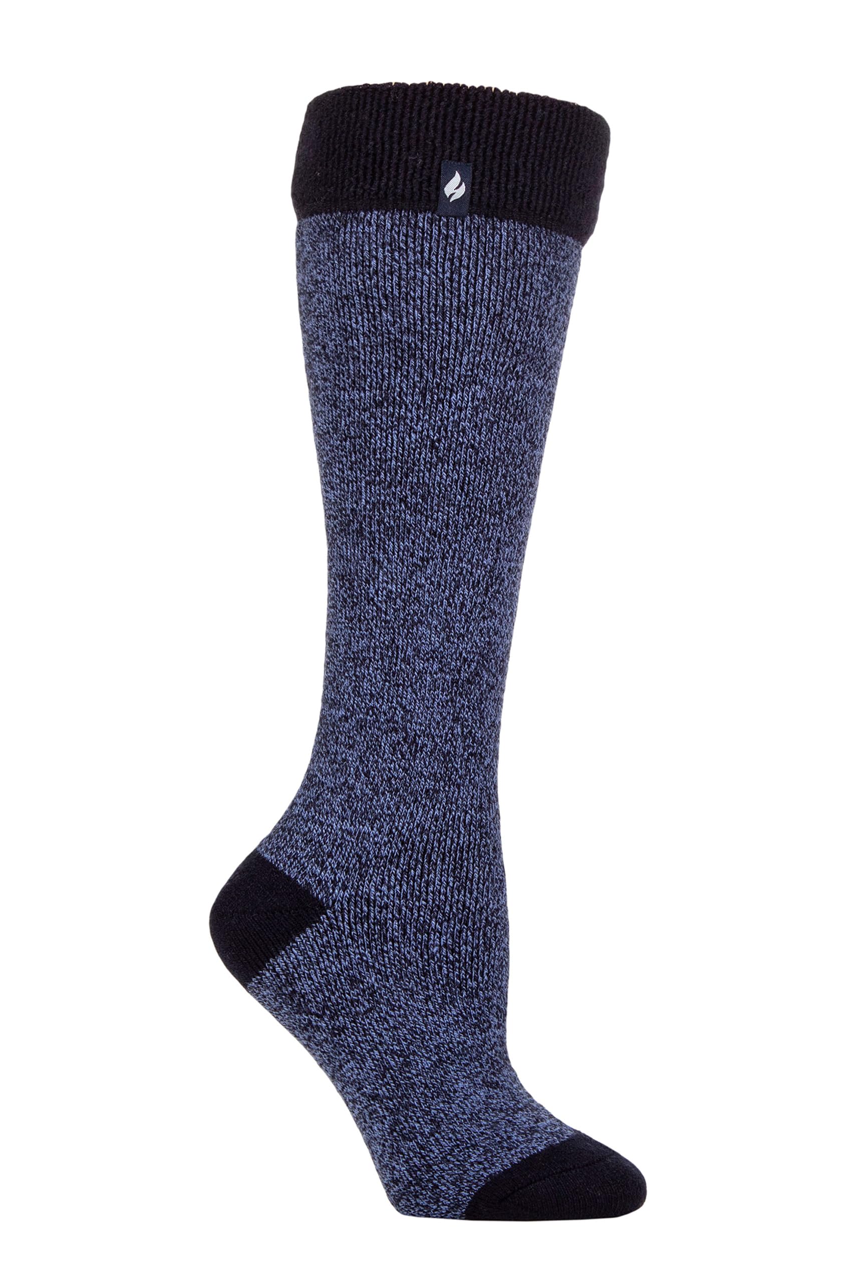 Heat Holders Women's Amaryllis Twist Navy / Denim Sockshop ’S 1.6 Tog Lite Wellington Boot Socks – Thermal Long Length Cushioned Fit For Riding Or Outdoor Wear, Thick Warm Equestrian Layers 4-8 Amaryllis Twist Navy/Denim