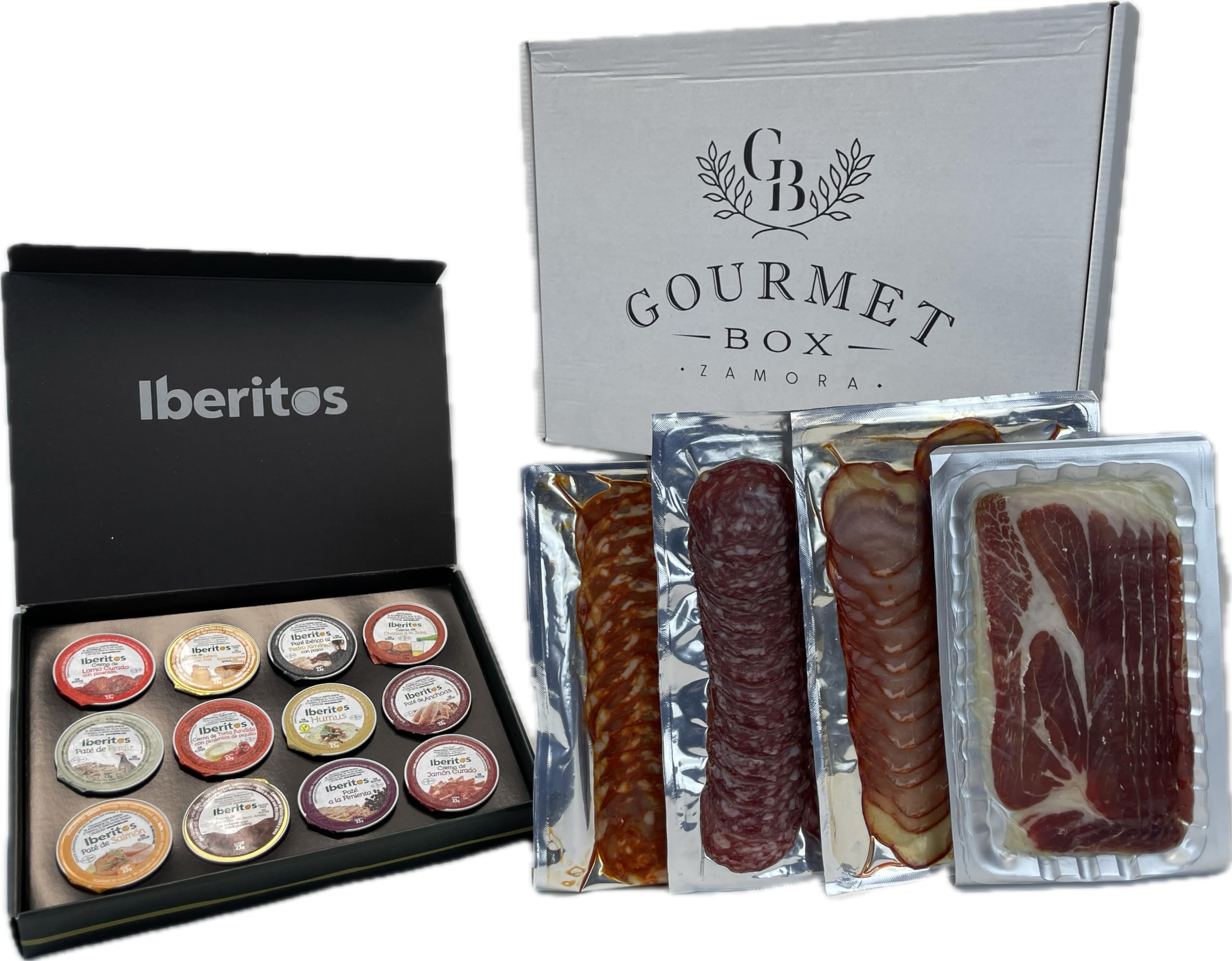 Cesta Gourmet para regalar,Lote de Ibéricos loncheados,Gourmet Box ZAMORA-Jamón,Lomo,Chorizo,Salchichón (Pack 400gr.) — view 12
