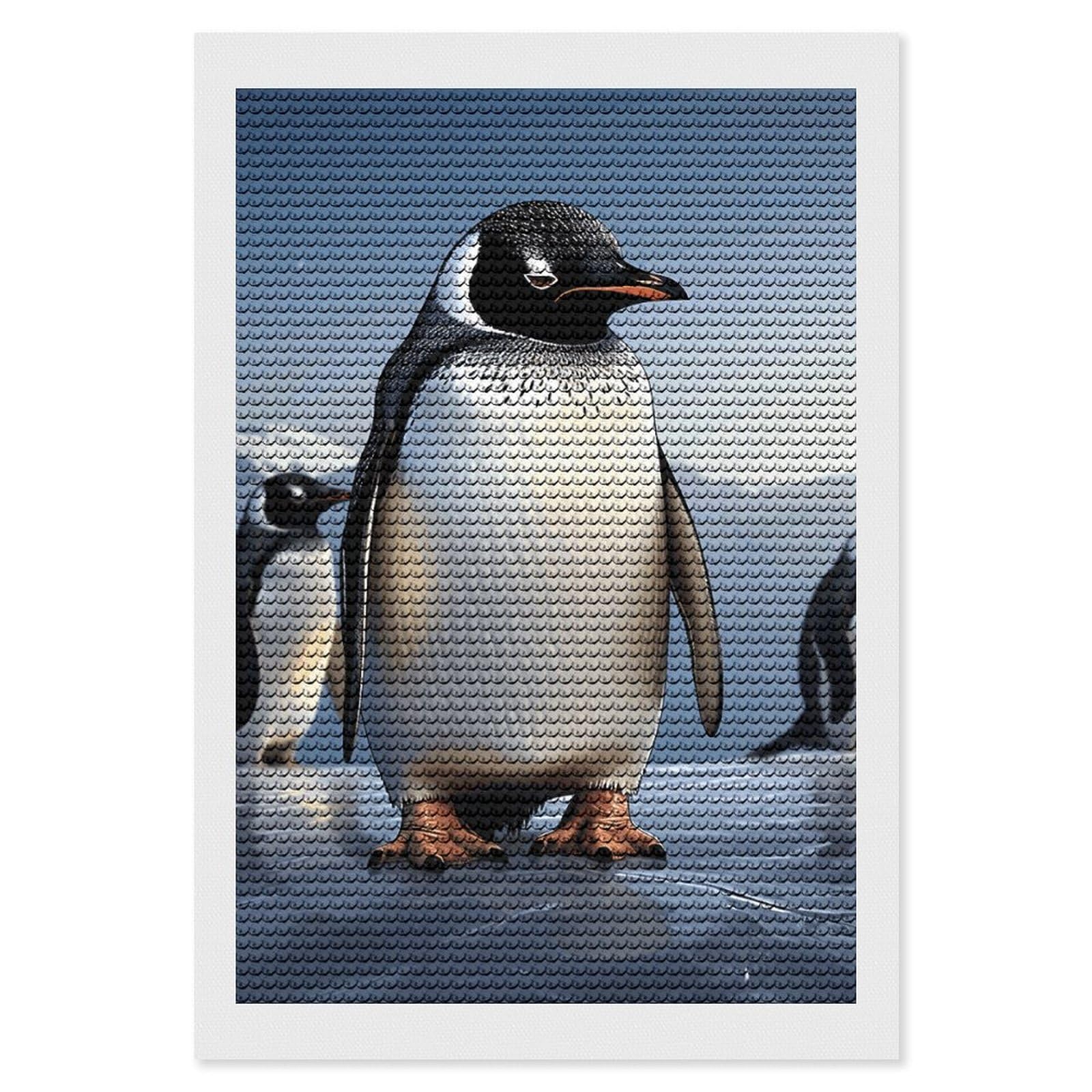 NONHAI Diamond Painting Kits for Adults - DIY Diamond Art Kits for Beginners - Full 5D Paint Drill Diamond Dots Paintings- Penguin Diamonds Pictures Gem Art and Craft Wall Decor 8"x12"