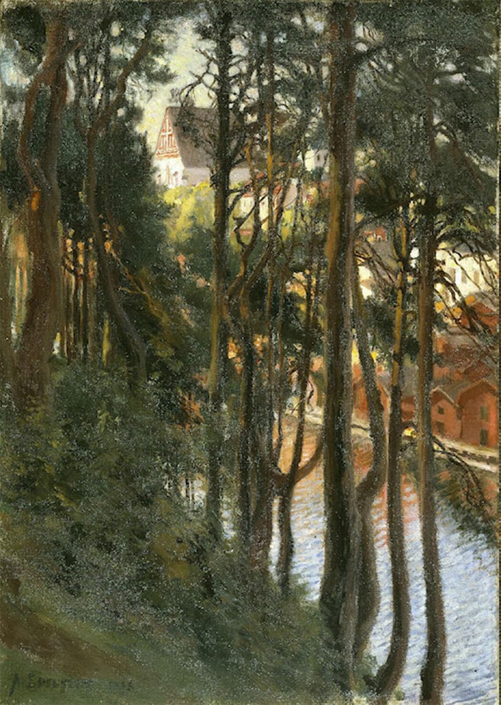 ARTXLXXBN Famous Painting Art Wall Decor Abstract Art Picture View of Porvoo From Mountain by Albert Edelfelt Animal Pictures for Home Decor 60x90cm