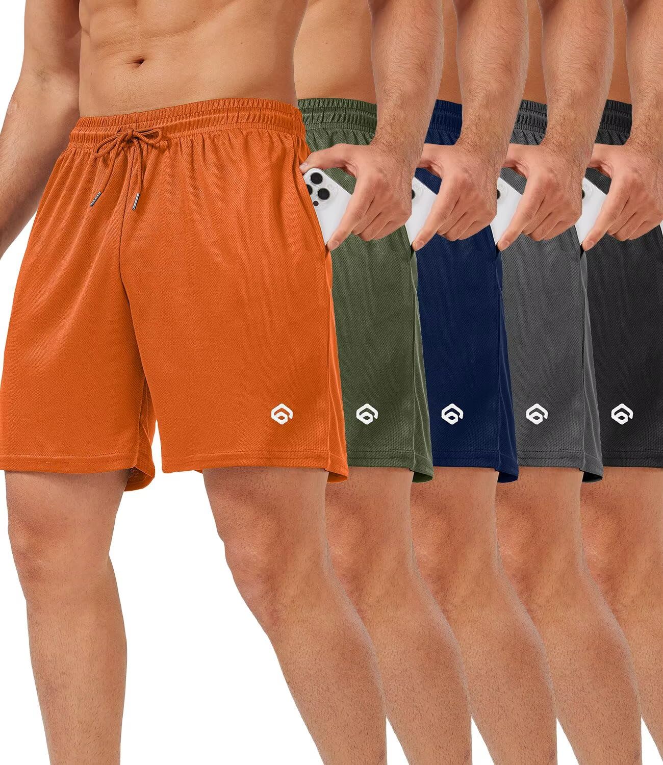 lomsoe 5 Pack Gym Shorts Men 5 inch