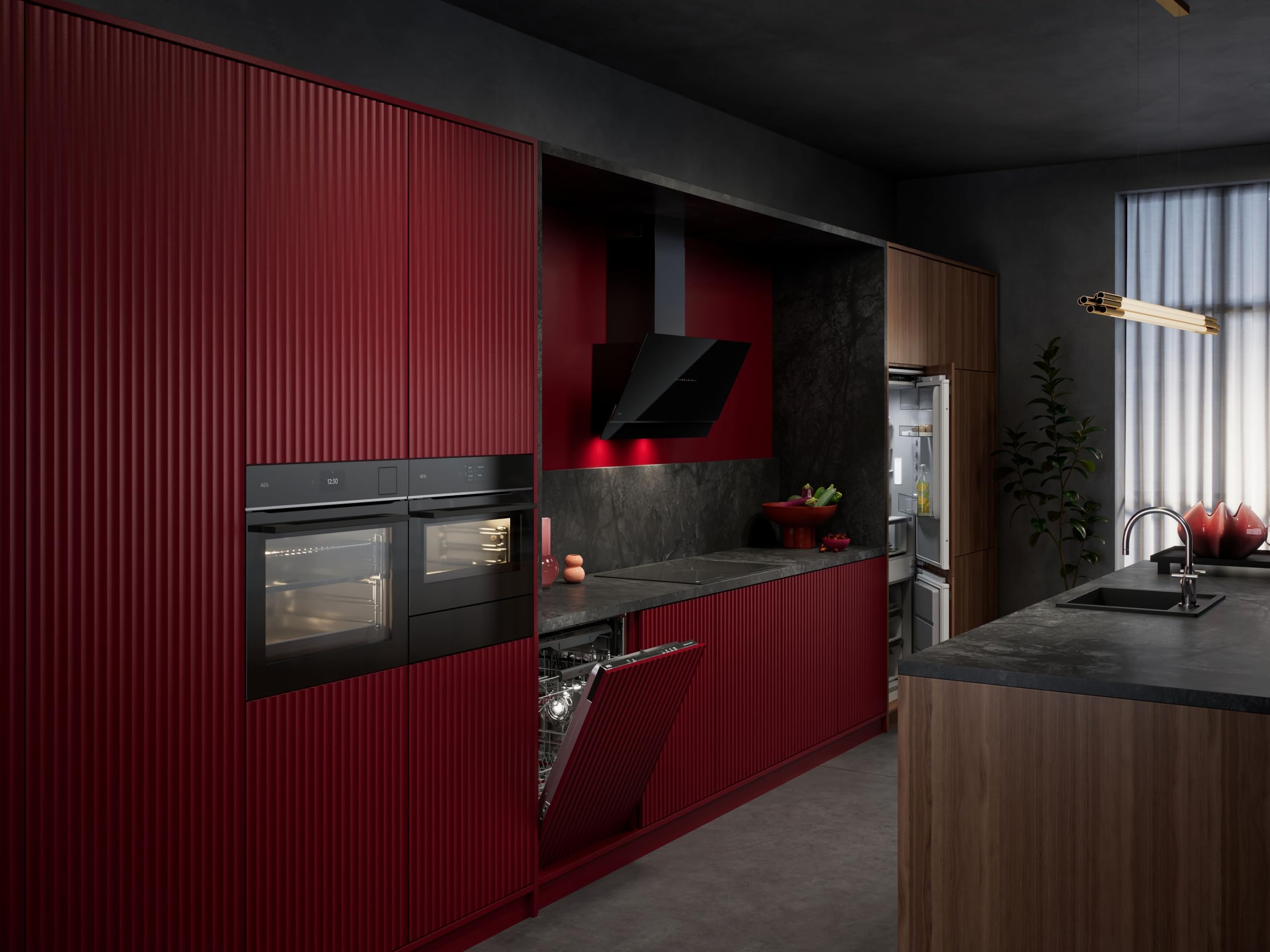 AEG Serie 6 TS6PB50WAB Einbaubackofen LED-Touchdisplay Pyrolyse Kerntemperatursensor AirFry 45 Automatikprogramme Schwarz