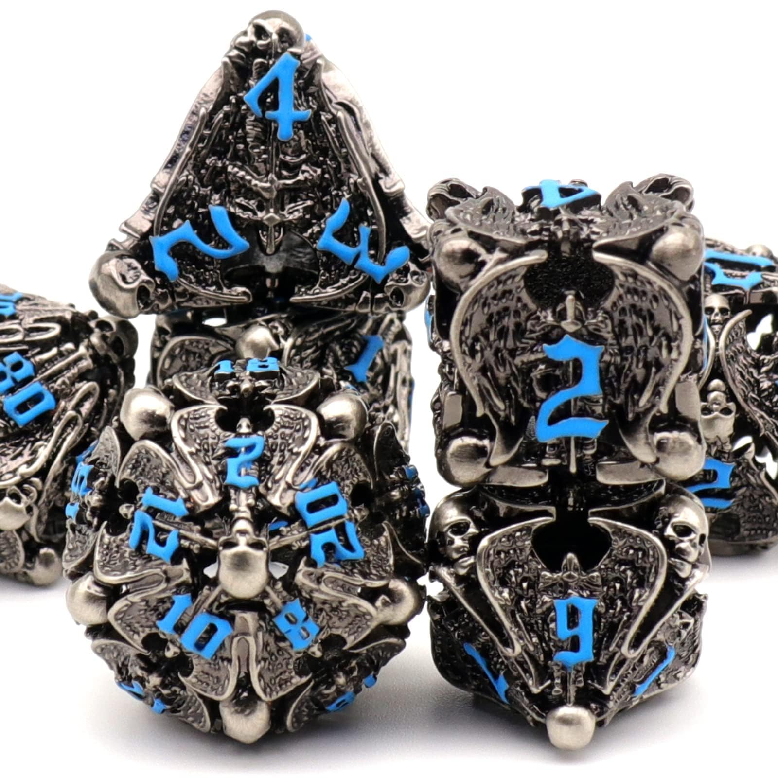 Set Dadi D&D - Set di 7 Dadi Poliedrici Teschio e Ossa per GDR/RPG