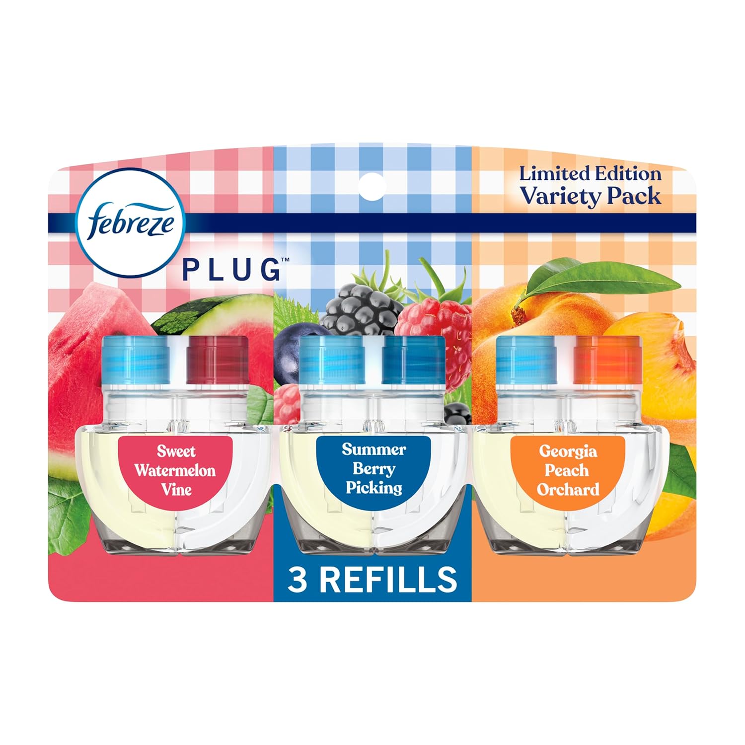 Febreze Plug In Air Freshener Odor-Fighting Scented Oil Refill Spring Fruit Mix 3 Refill