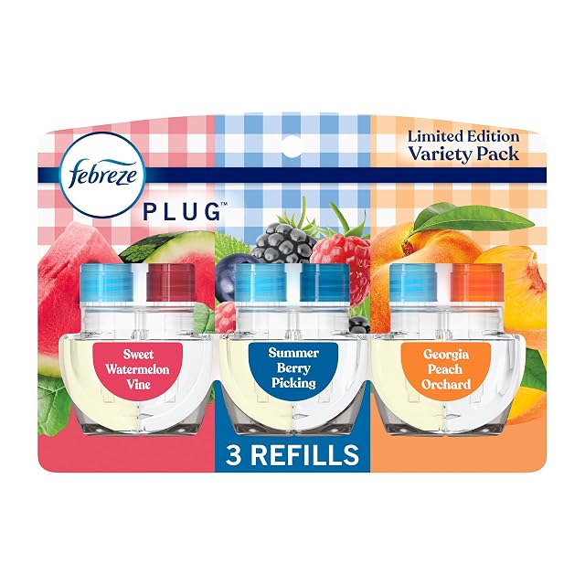 Febreze Plug In Air Freshener Odor-Fighting Scented Oil Refill Spring Fruit Mix 3 Refill