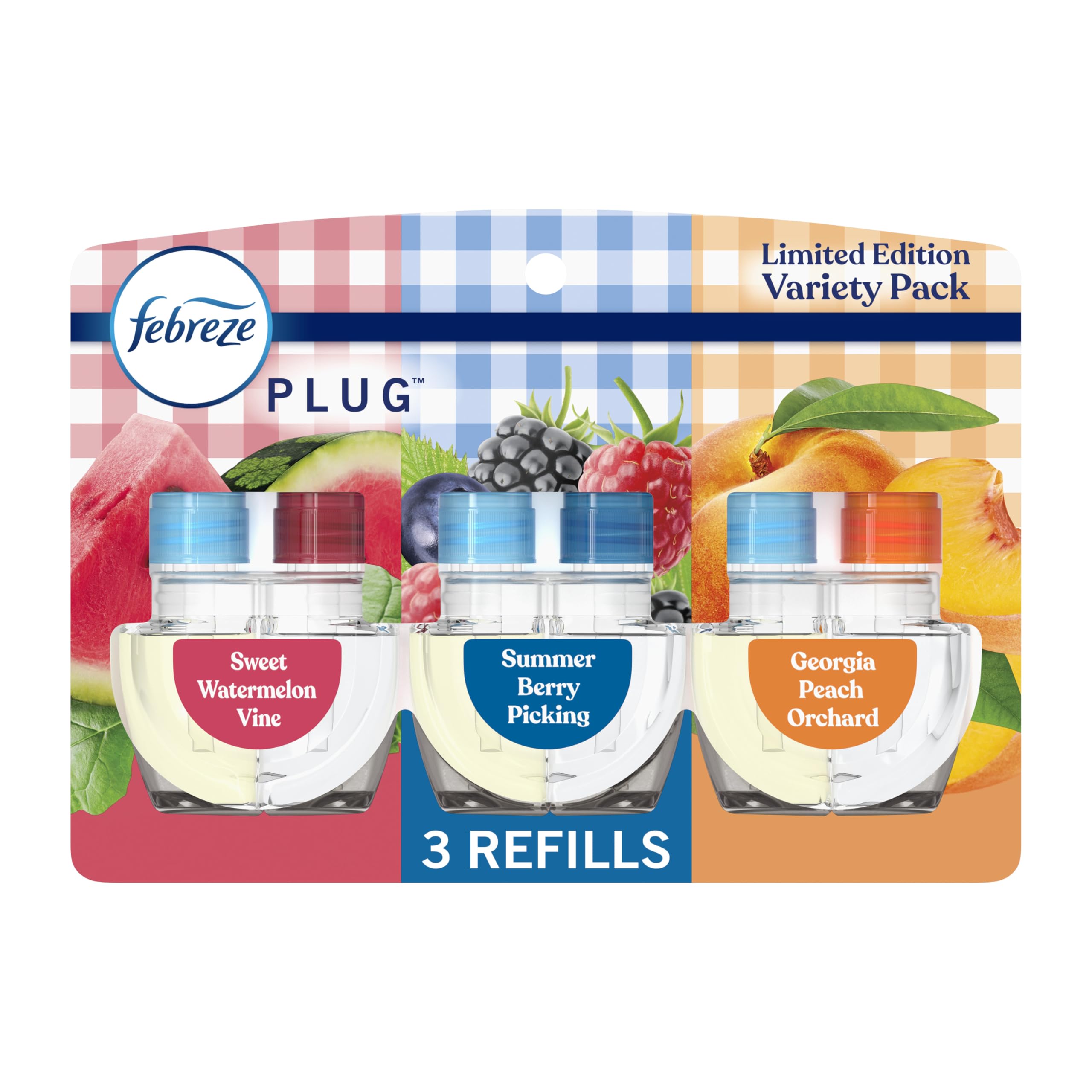 Febreze Plug In Air Freshener Odor-Fighting Scented Oil Refill Spring Fruit Mix 3 Refill