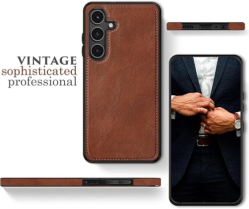 Miniatura 2 de LOHASIC Funda para teléfono Samsung Galaxy A14 5G, elegante funda de piel sintética con puntada retro vintage para hombres y mujeres, agarre