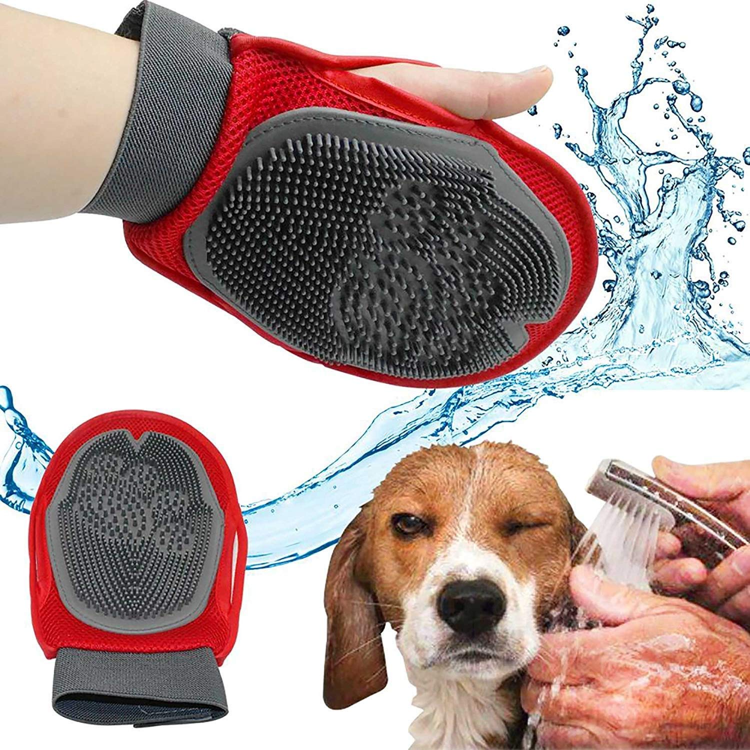Unyks Star Pet Hair Remover Mitt Enhanced Gentle Deshedding Brush Gloves for Dog and Cat with Long and Short Fur Two-Sided Pet Grooming Pet Grooming Gloves - Multi Color (pet Grooming Brush) (B08RJY5Q54) Amazon Price History, Amazon Price Tracker
