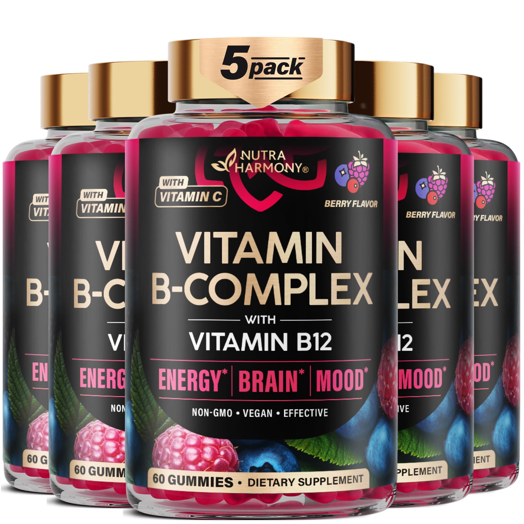 Vitamin B-Complex Gummies for Women & Men - Full B Complex & B12 - 60 Gummy — Amazon image 11